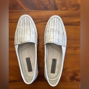 Stacy Adams White Woven Leather Loafers Men Size 11